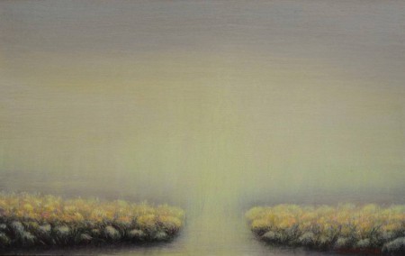 «Ambiente lacustre IV». Temple vinílico sobre lienzo 80 x 50 cm. Sevilla 2018. 